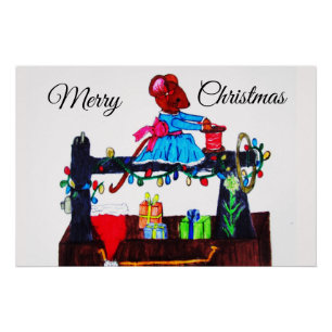 POSTER MS. LA SOURIS FAIT UN CHAPEAU SANTA