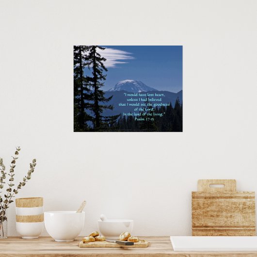 Poster Mt. Adams Imprimer avec versets d'écriture (Cuisine)