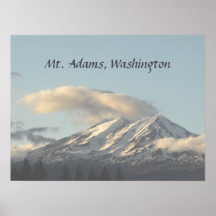 Poster Mt. Adams Washington avec la photo Cloud
