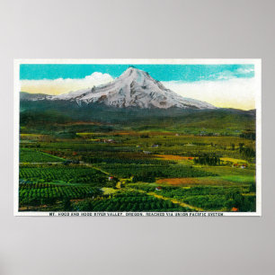 Poster Mt. Capot de rivière de la rivière Hood