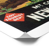 Poster Mt Cook Nouvelle-Zélande (blanc) (Coin)