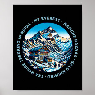 Poster Mt Everest Namche Bazaar Maison de Thé Trekking Né