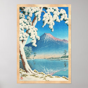 Poster Mt. Fuji après la neige scène de shin hanga de Has
