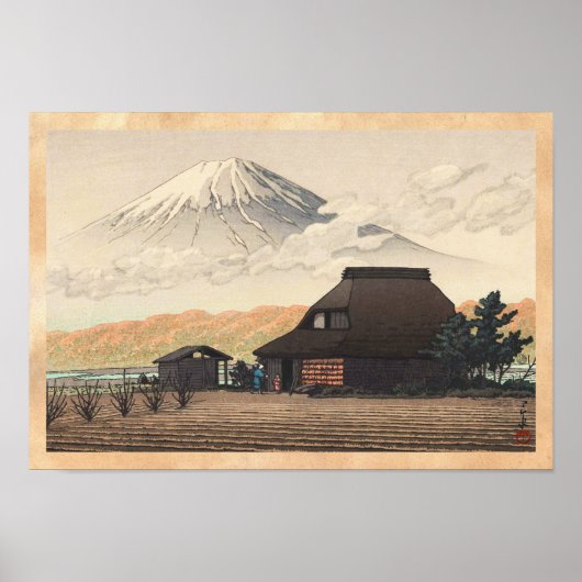 Poster Mt Fuji de Narusawa Hasui Kawase shin hanga art (Devant)
