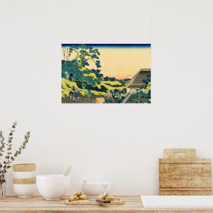 Poster Mt Fuji vu du col de Mishima Hokusai 1830