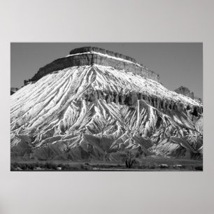 Poster Mt Garfield en hiver Photo noir et blanc