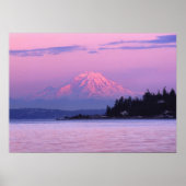 Poster Mt. Rainier à Sunset, État de Washington. (Devant)