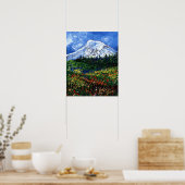 Poster Mt Rainier aux fleurs (Cuisine)