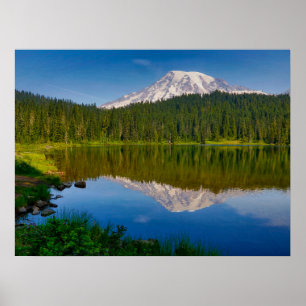 Poster Mt. Rainier et Reflection Lake