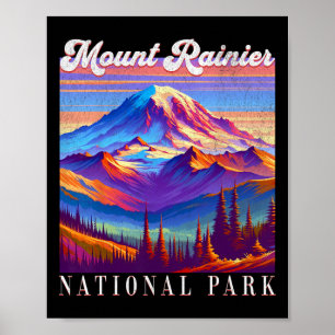 Poster Mt. Rainier Parc National Mountain Art Souvenir 1
