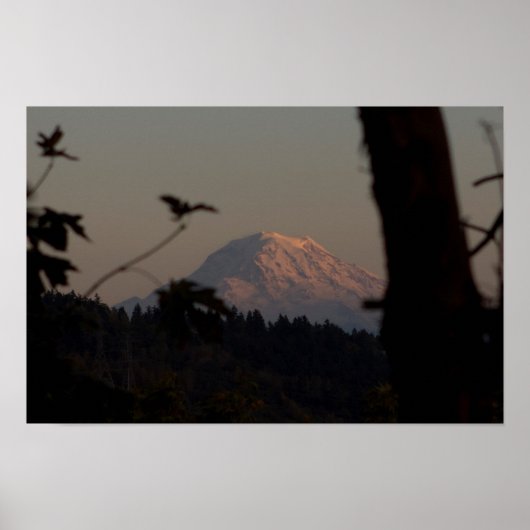 Poster Mt Rainier Sunset, Tacoma, WA (Devant)
