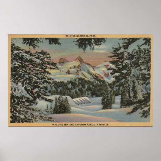 Poster Mt. Rainier, WA - Paradise Inn & Tatoosh Range (Devant)