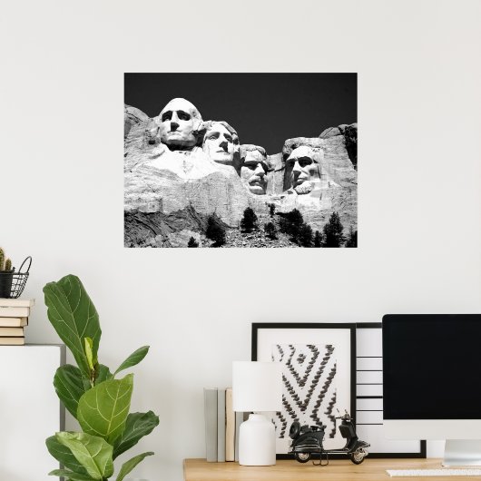 Poster MT Rushmore Poster/ BW (Bureau à domicile)