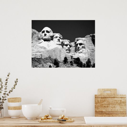 Poster MT Rushmore Poster/ BW (Cuisine)