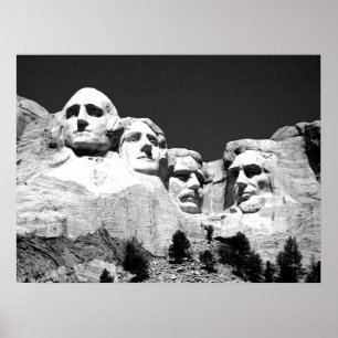 Poster MT Rushmore Poster/ BW