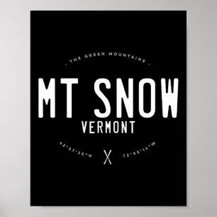 Poster Mt. Snow Vermont Graphique en détresse Ski vintage