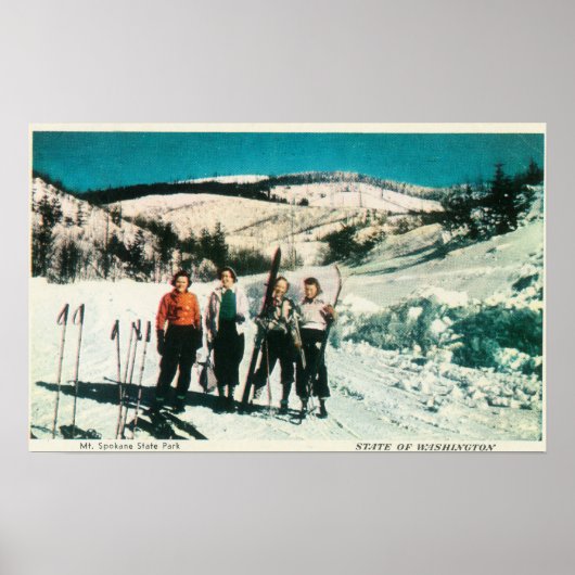 Poster Mt. Spokane State Park Ladies SkiingWashington (Devant)