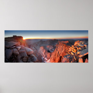 Poster Mt Whitney et lever de soleil de sommets - traînée