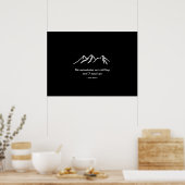 Poster Mtns appelle/Snowy blizzard sur Black Design (Cuisine)