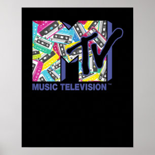 Poster MTV Logo With Retro 80s Tapes