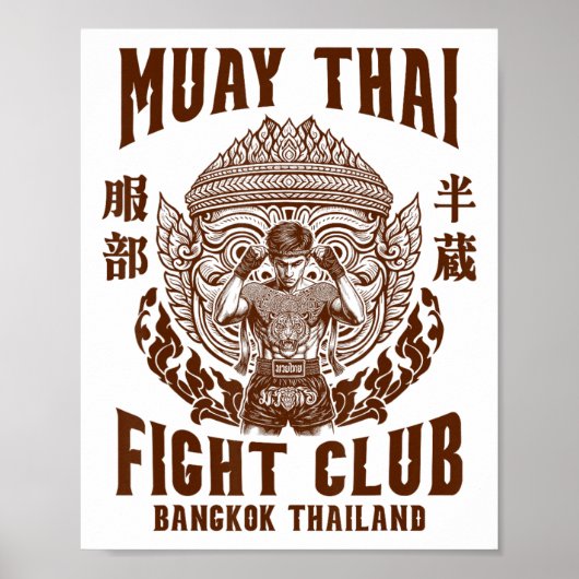 Poster Muay Thai Boxer Boxer Boxer Muay Thai Figh (Devant)