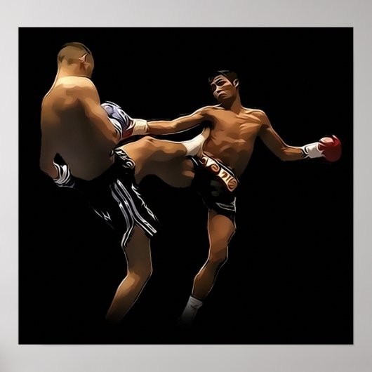 Poster Muay Thai Boxing Action (Devant)