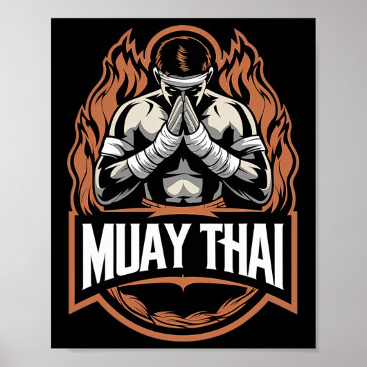 Poster Muay Thai Et Thai Boxer Fighter (Devant)