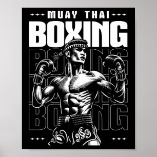 Poster Muay Thai Fighter Mixed martial art Vintage