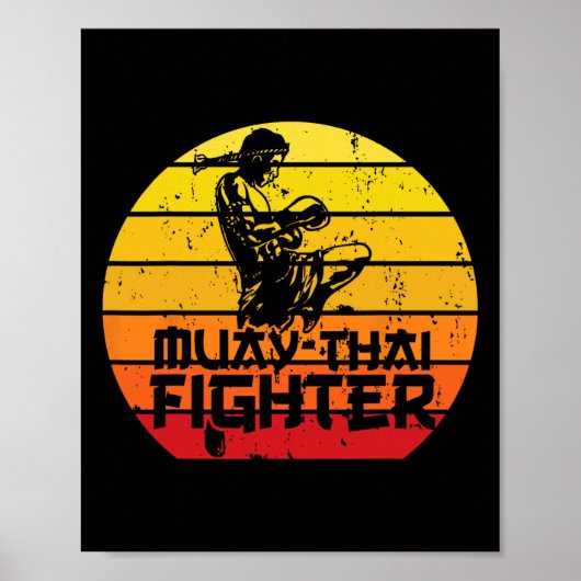 Poster Muay Thai Fighter Thai Boxe Martial Arts Combat (Devant)