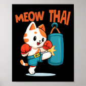 Poster Muay Thai Funny Amoureux des chats Thai Boxing Tha (Devant)
