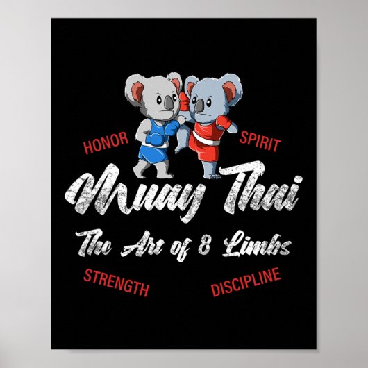 Poster Muay Thai Koala Boxe Thaïlandaise et Kickboxing (Devant)