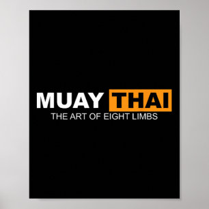 Poster Muay Thai L'Art De Huit Membres Kickboxing Et Mm