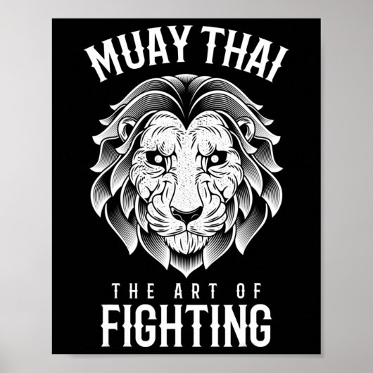Poster Muay Thai Lion - Boxe Thaïlandaise et Kickboxing (Devant)