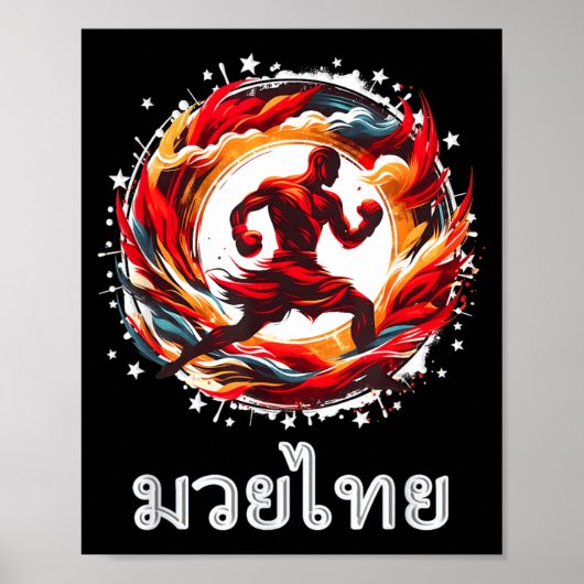 Poster Muay Thai MMA Boxe Thaïlandaise Kickboxing Art de (Devant)