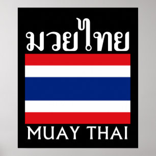 Poster Muay Thai + Thailand Flag