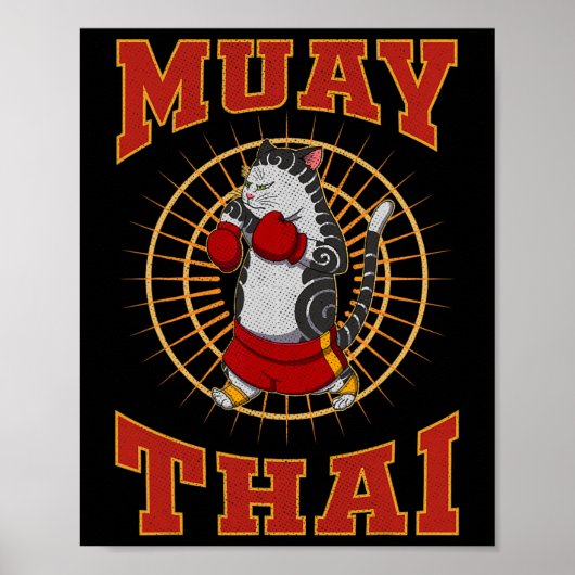 Poster Muay Thai Thaïlande Poing Anneau Genou Technique d (Devant)