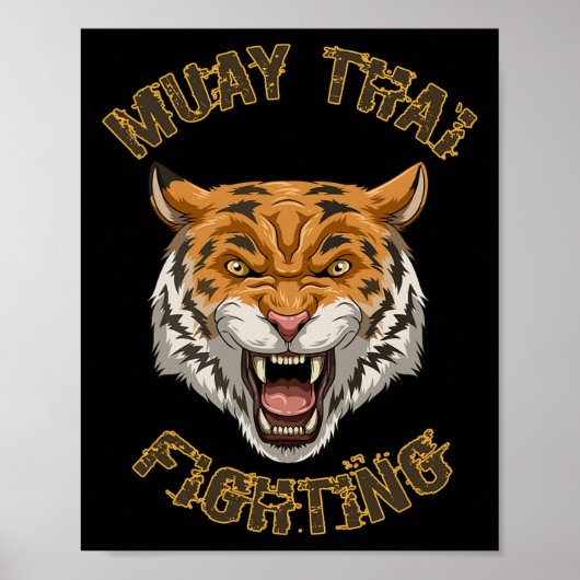 Poster Muay Thai Tiger - Cadeau de boxe thaïlandaise et k (Devant)