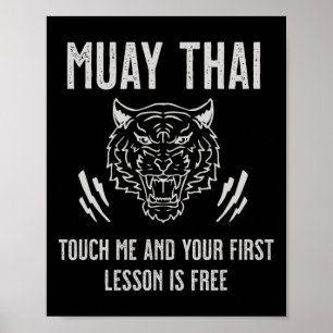 Poster Muay Thai Touch Me Et Votre Première Leçon Est Gra