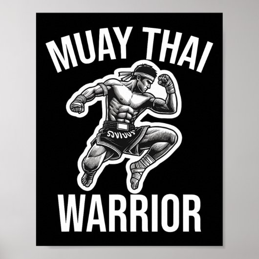 Poster Muay Thai Warrior Boxing Fighting Martial Arts Com (Devant)