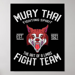 Poster Muay Thai Wolf - Boxe Thaïlandaise et Kickboxing