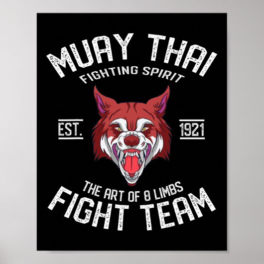 Poster Muay Thai Wolf - Boxe Thaïlandaise et Kickboxing (Devant)