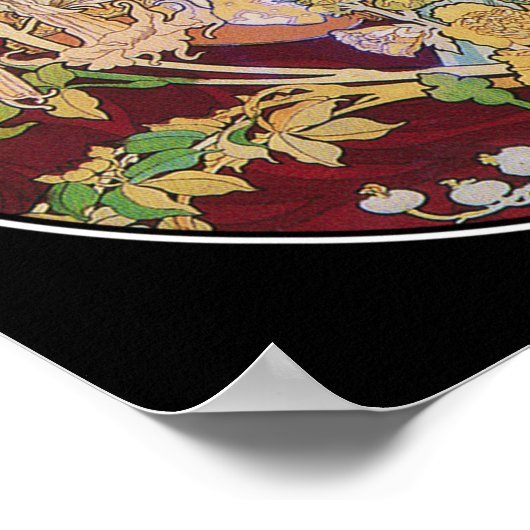 Poster Mucha Art Nouveau Imprimer : Femme avec mar (Coin)