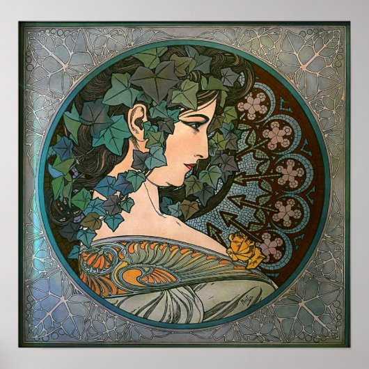 Poster Mucha - Art nouveau lierre (Devant)