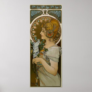 Poster Mucha - Art nouveau plume
