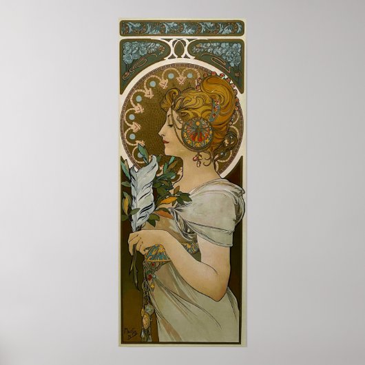 Poster Mucha - Art nouveau plume (Devant)