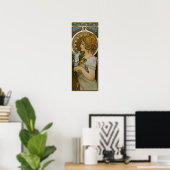 Poster Mucha - Art nouveau plume (Bureau à domicile)