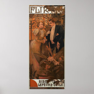 Poster Mucha - Flirt