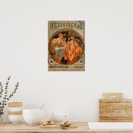 Poster Mucha - Heidsieck And Co 1901 (Cuisine)