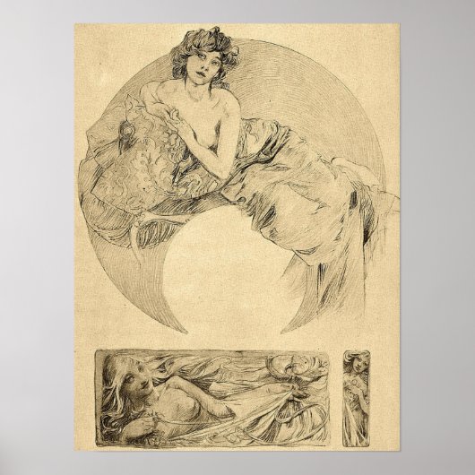 Poster Mucha - Illustrations de femmes 1901 (Devant)