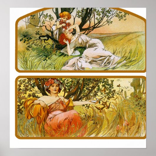 Poster Mucha Imprimer : Deux Scènes De La Nature (Devant)